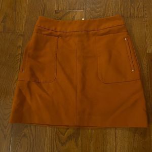 H&M size 8 orange gold zip skirt